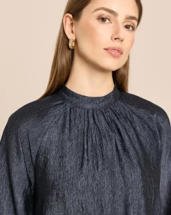 Bluse mit Stehkragen