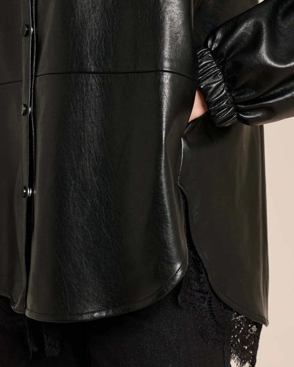 Blusenjacke in Lederimitat