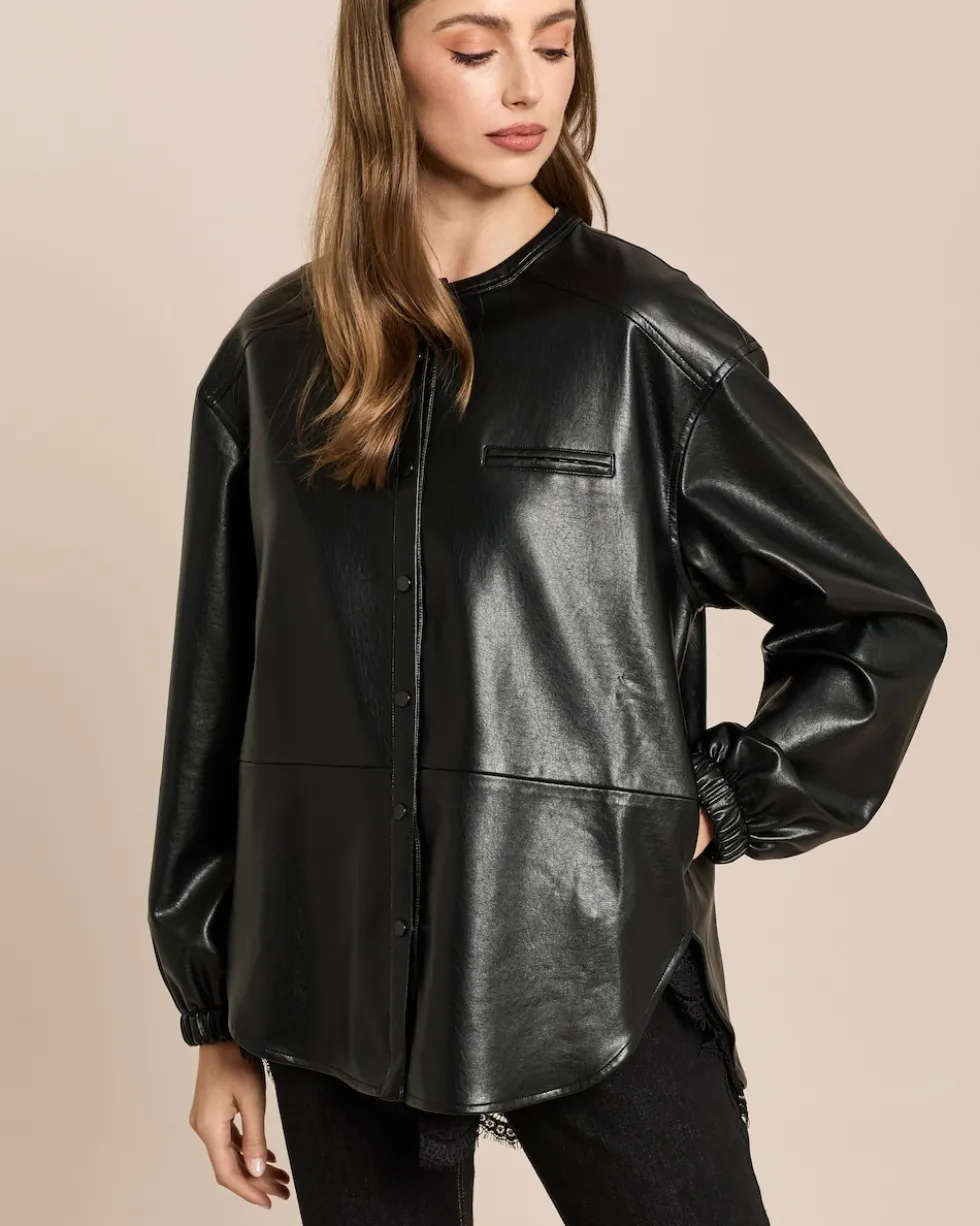 Blusenjacke in Lederimitat