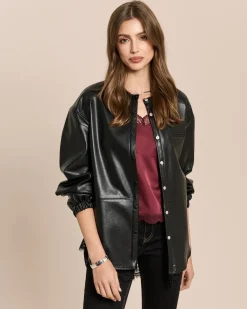Blusenjacke in Lederimitat