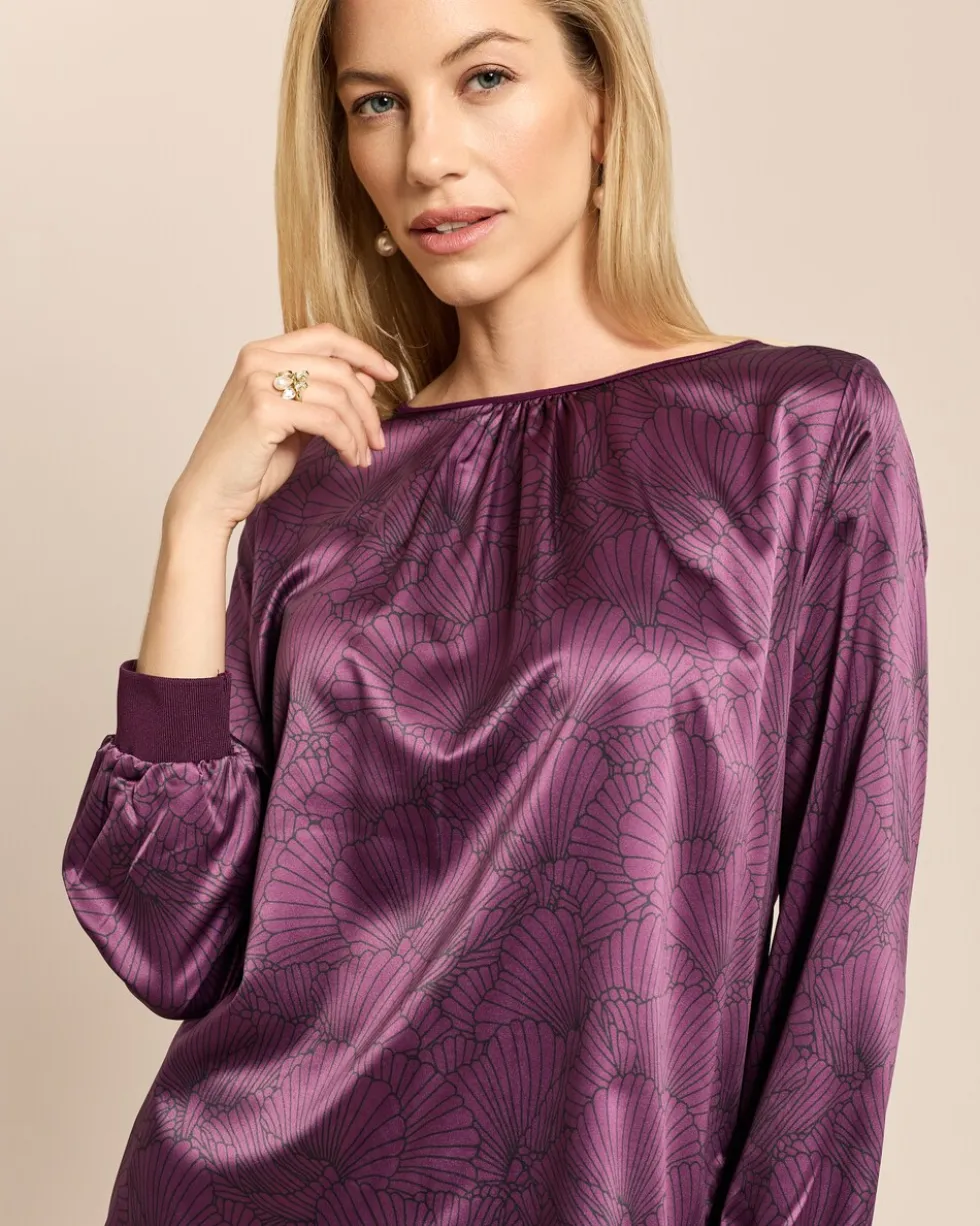 Blusenshirt im Materialmix