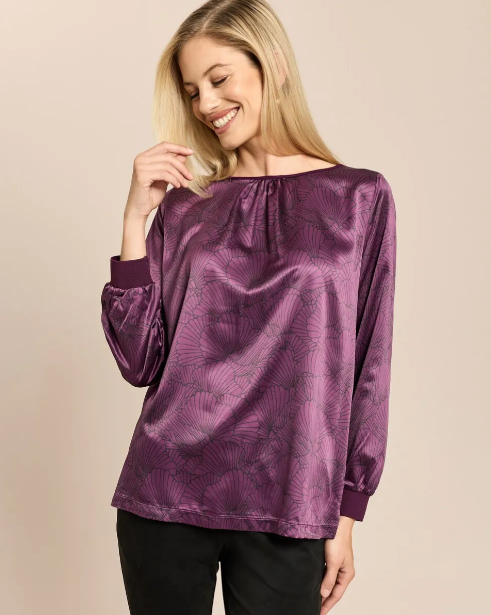 Blusenshirt im Materialmix