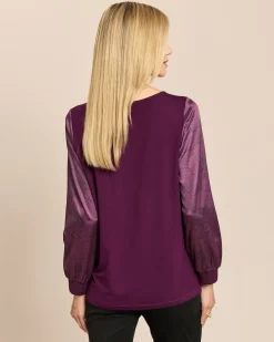 Blusenshirt im Materialmix