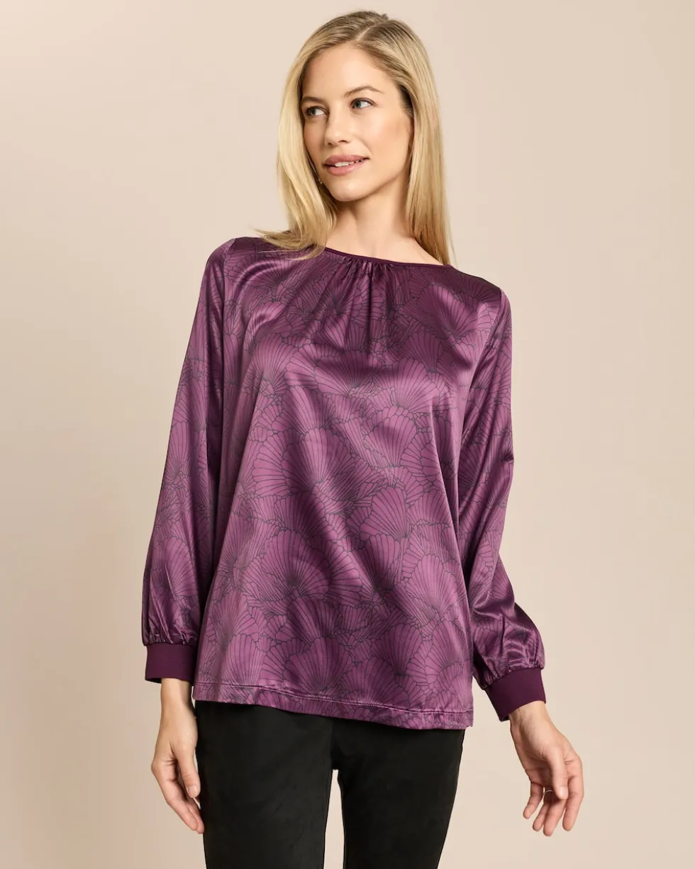 Blusenshirt im Materialmix