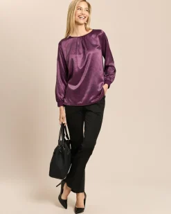 Blusenshirt im Materialmix