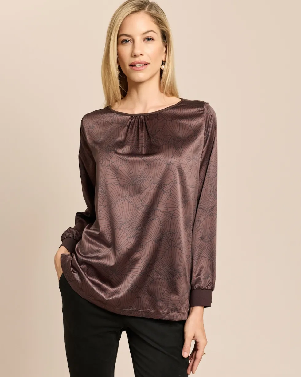 Blusenshirt im Materialmix