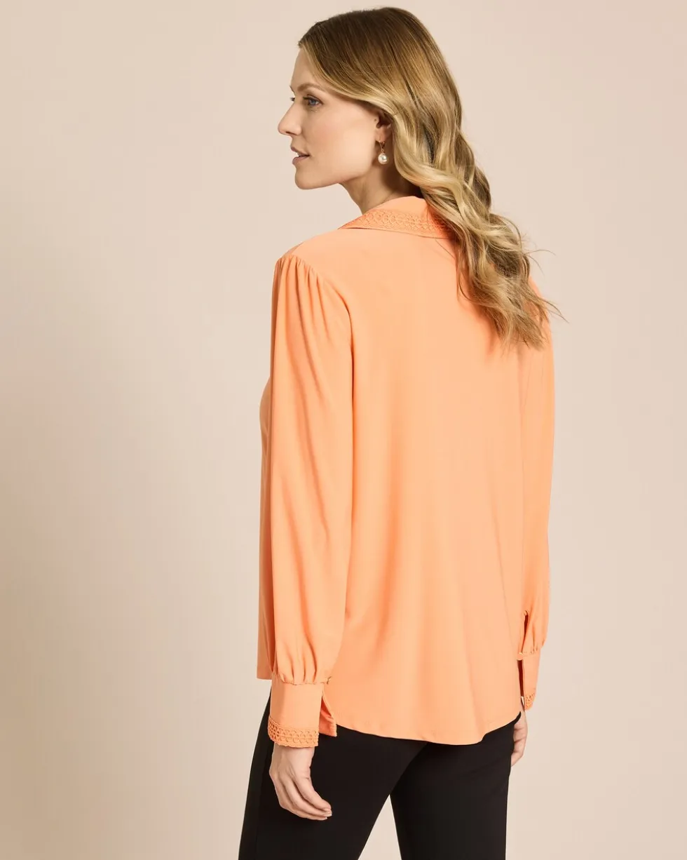Blusenshirt mit Spitzenkragen