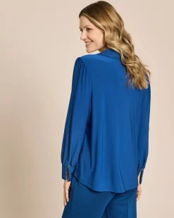 Blusenshirt mit Spitzenkragen