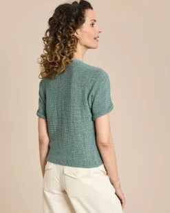 Bändchengarn-Pullover kurzarm