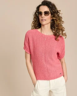 Bändchengarn-Pullover kurzarm
