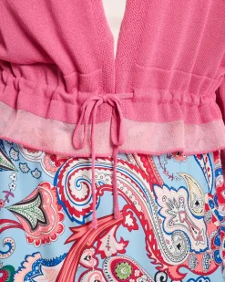 Bolero Strickjacke mit Mesheinsätzen