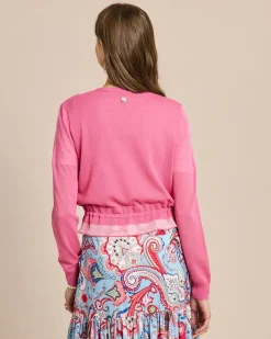 Bolero Strickjacke mit Mesheinsätzen