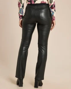 Bootcut-Hose aus Lederimitat