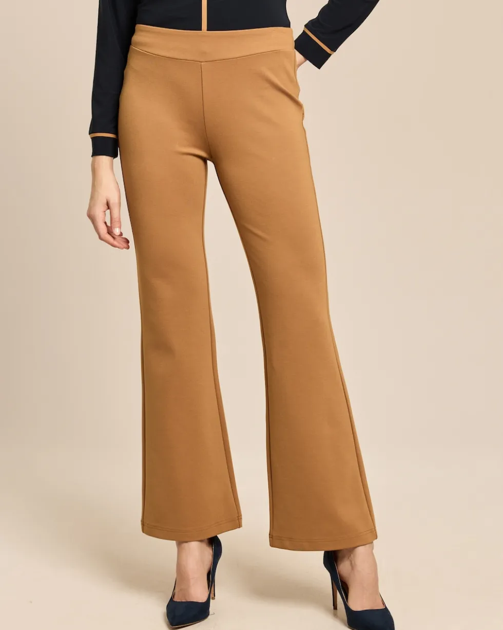 Bootcut Hose aus Ponte mit Steinchen
