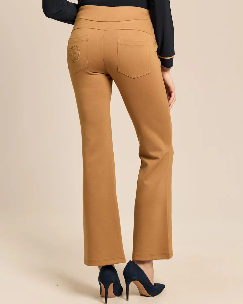 Bootcut Hose aus Ponte mit Steinchen