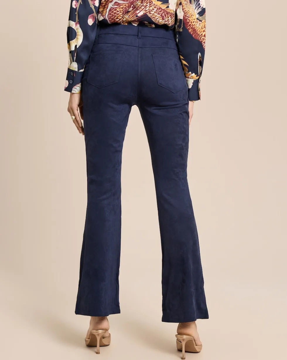 Bootcut-Hose in Velourimitat