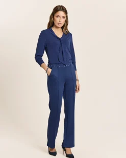 Bootcut Hose mit Logoband