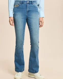Bootcut Jeans mit Leo-Detail