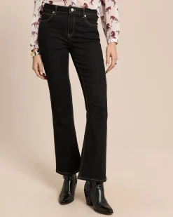 Bootcut Jeans mit Zierstepp