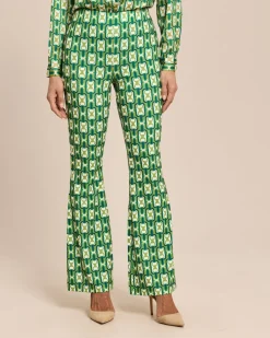 Bootcut Jerseyhose mit Exklusivdruck