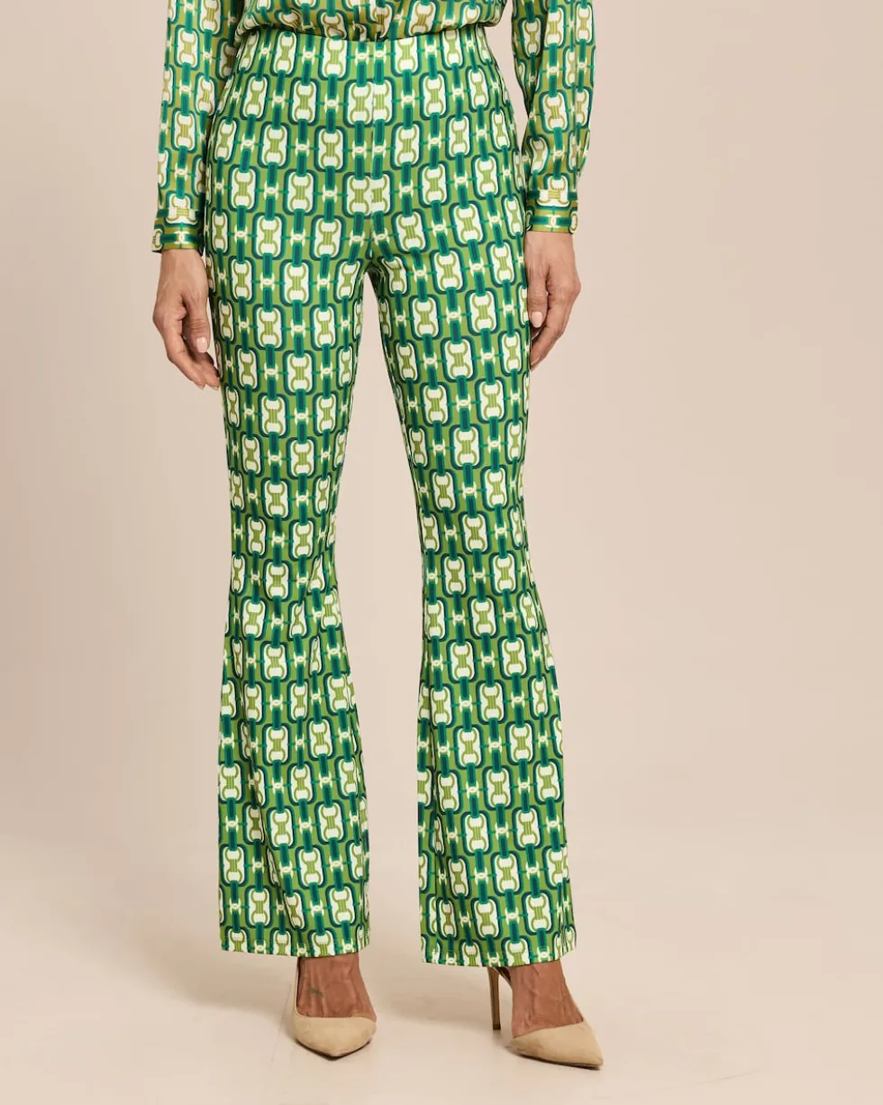 Bootcut Jerseyhose mit Exklusivdruck
