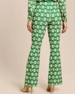 Bootcut Jerseyhose mit Exklusivdruck