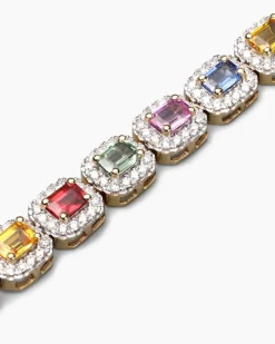 Brillant-Armband mit Saphiren