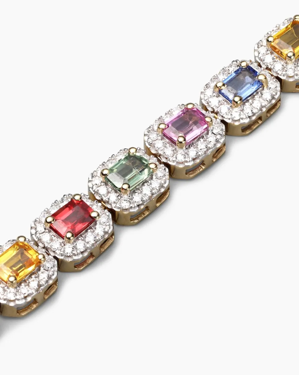 Brillant-Armband mit Saphiren