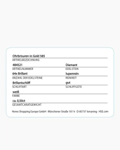 Brillant-Ohrbrisuren 0,50 ct