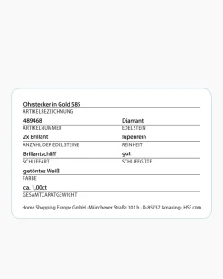 Brillant-Ohrstecker 1,00 ct