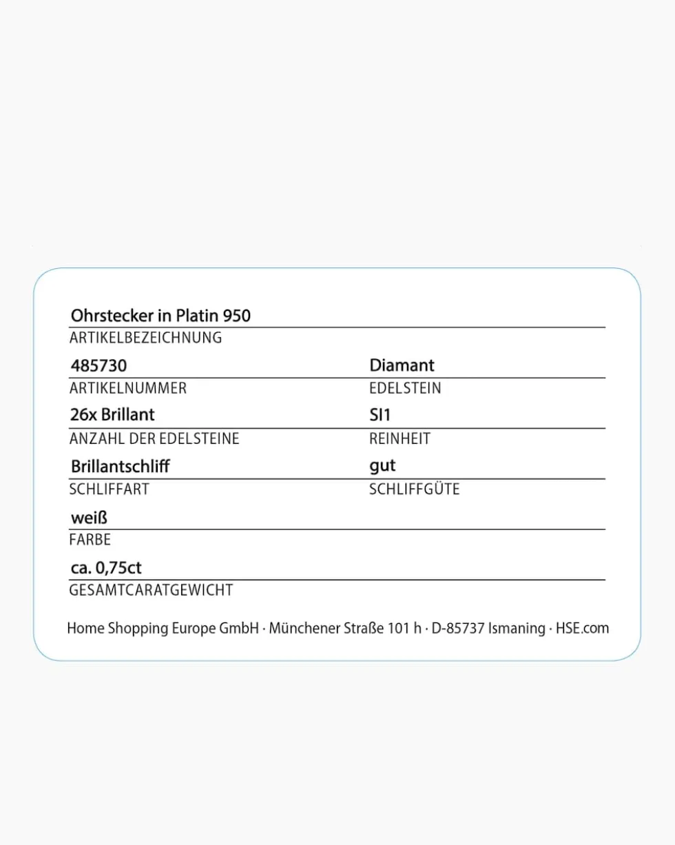 Brillant-Ohrstecker 0,75 ct