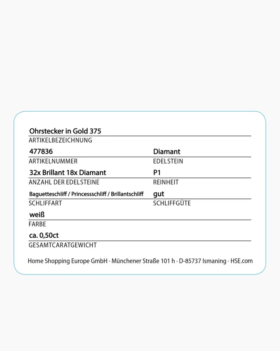 Brillant-Ohrstecker mit Diamant ca. 0,50 ct