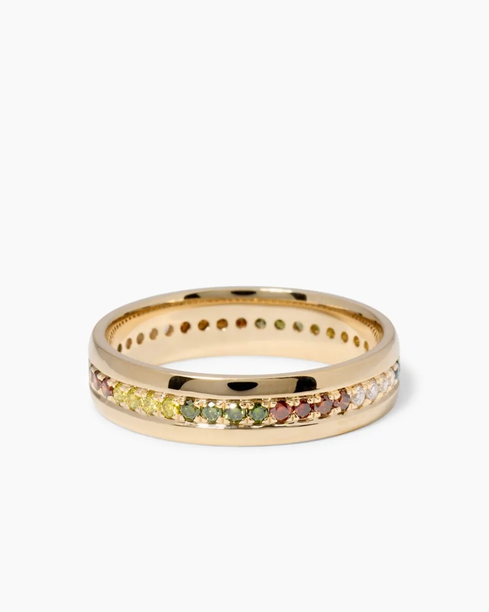 Brillantring mit farbbehandelten Diamanten