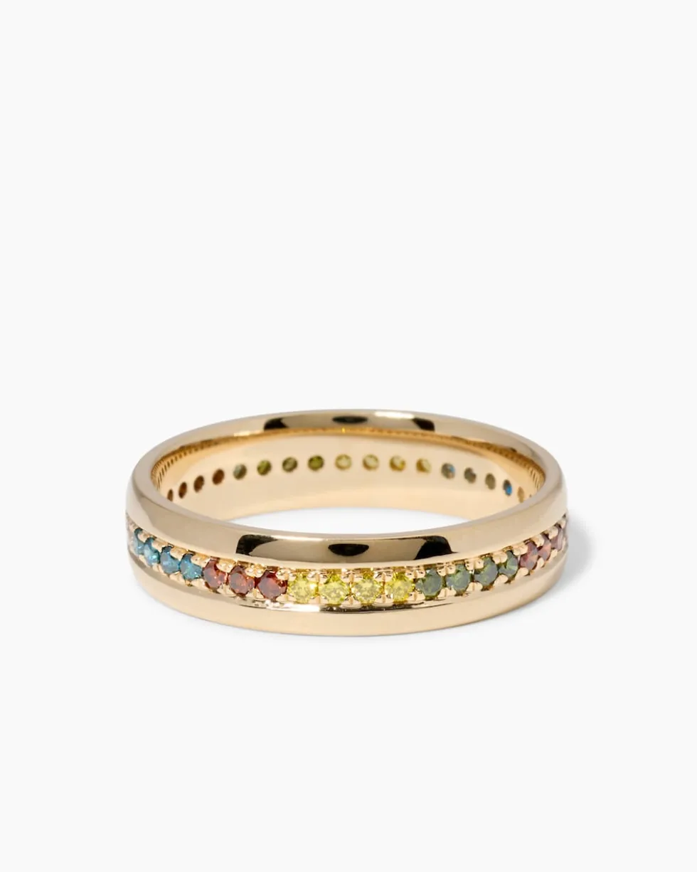 Brillantring mit farbbehandelten Diamanten