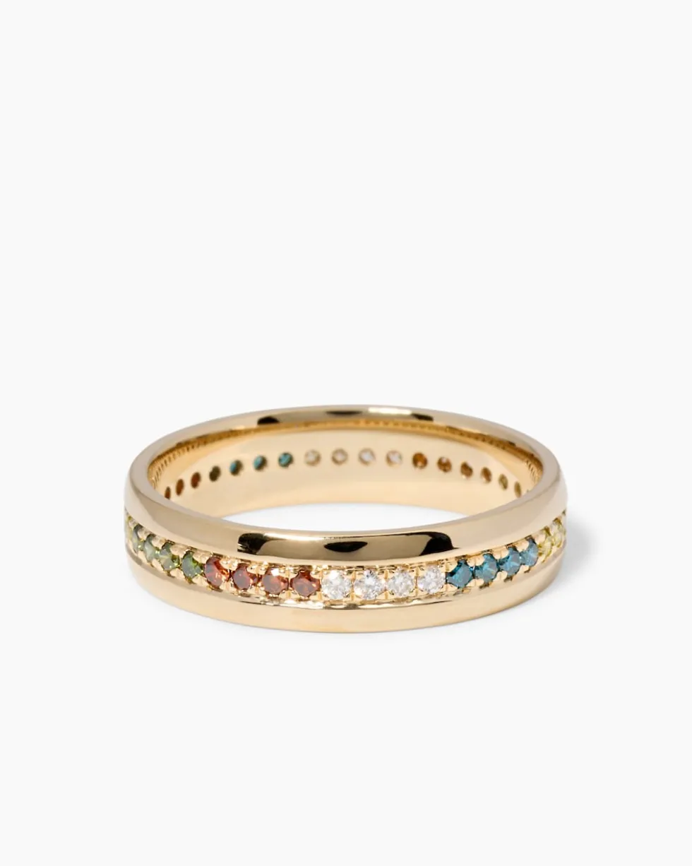 Brillantring mit farbbehandelten Diamanten