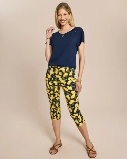 Capri Schlupfhose mit Zitronen-Druck