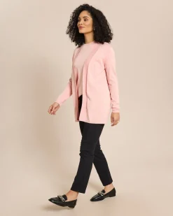 Cardigan 1/1-Arm mit Ajour-Rippe