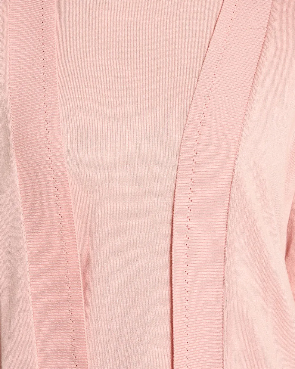 Cardigan 1/1-Arm mit Ajour-Rippe