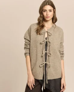 Cardigan mit Bindedetails