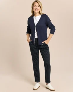 Cardigan mit Dekostichen in Kontrast