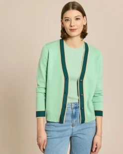 Cardigan mit farbigen Akzenten
