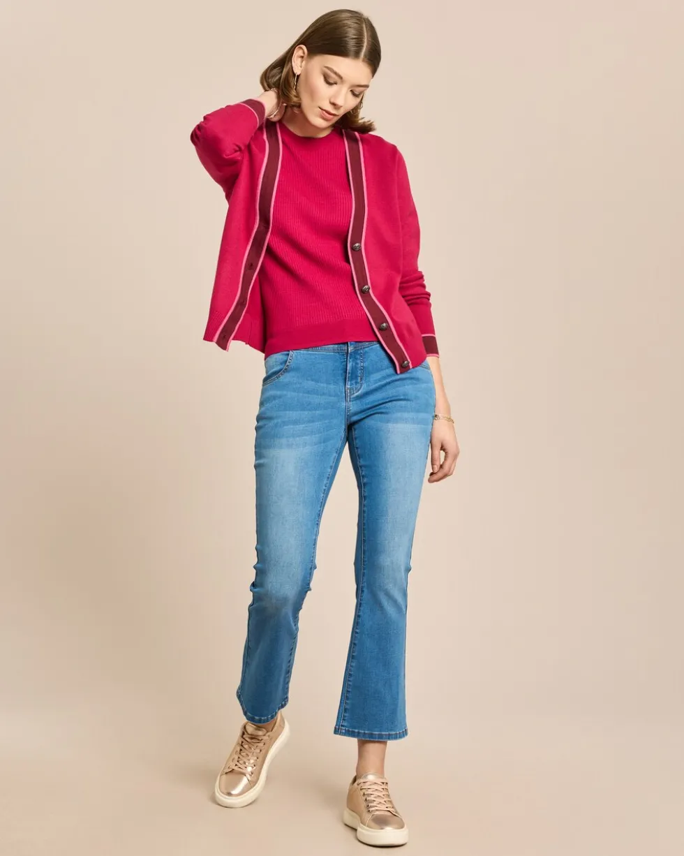Cardigan mit farbigen Akzenten