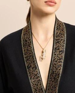 Cardigan mit Leostrass und Gürtel