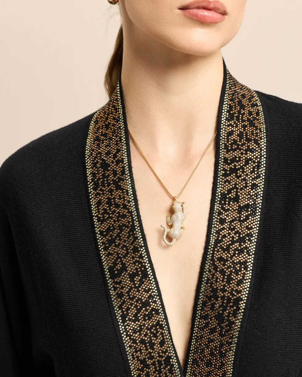 Cardigan mit Leostrass und Gürtel