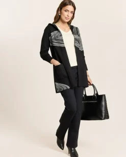 Cardigan mit Marmor-Jacquard