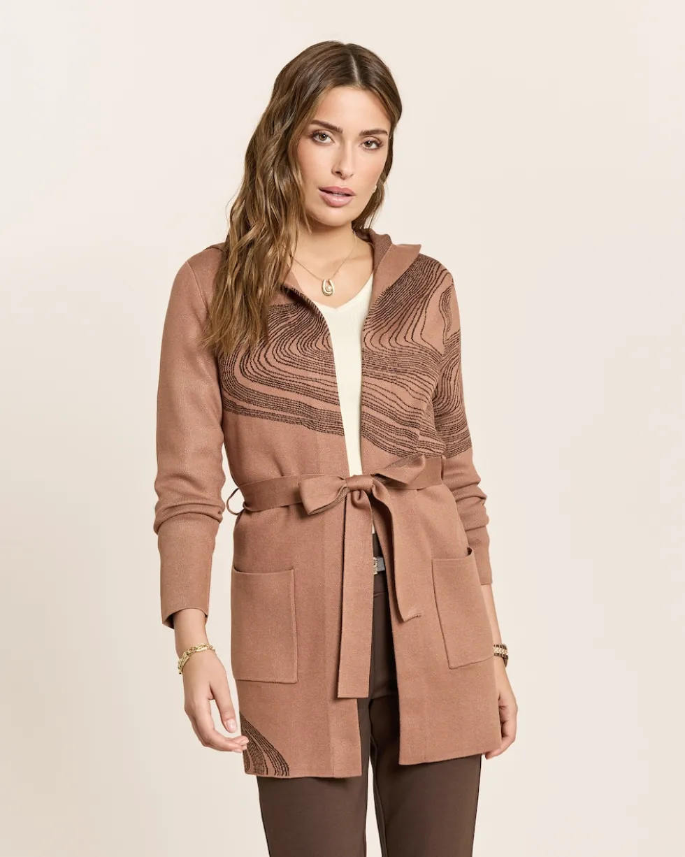 Cardigan mit Marmor-Jacquard