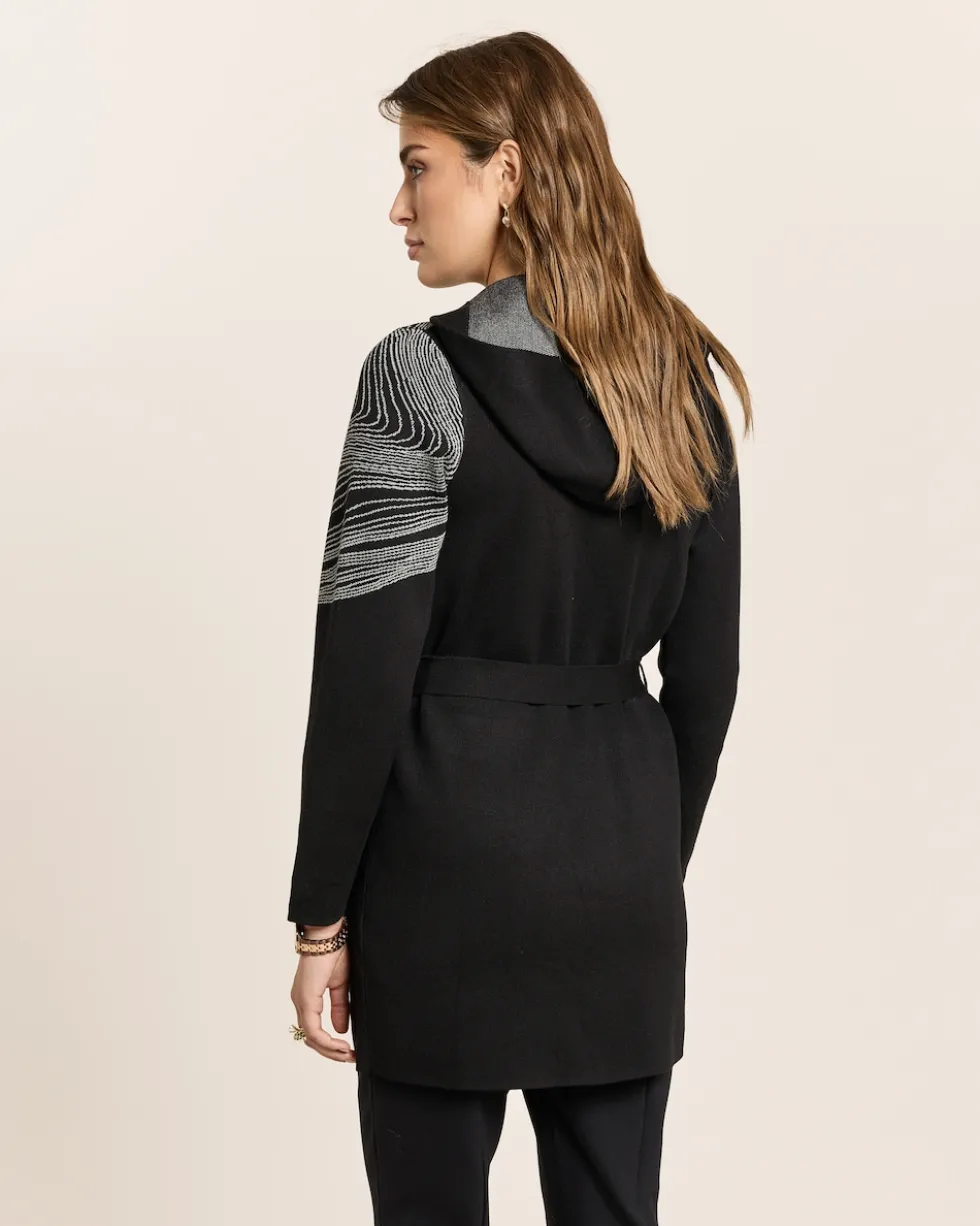 Cardigan mit Marmor-Jacquard