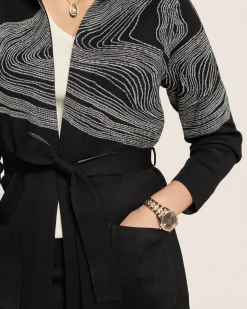 Cardigan mit Marmor-Jacquard