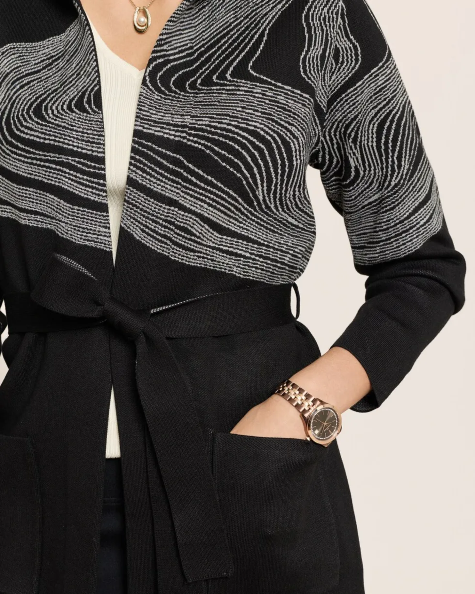 Cardigan mit Marmor-Jacquard