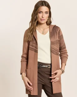 Cardigan mit Marmor-Jacquard